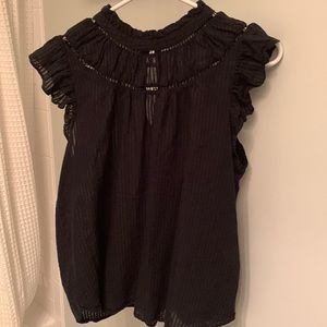 Loft black flowy top. Large